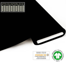 Lade das Bild in den Galerie-Viewer, Bio Strick (Interlock) - GOTS zertifiziert- schwarz