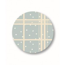 Lade das Bild in den Galerie-Viewer, Gütermann Stoffknopf 4er-Pack (2,3cm) WITH LOVE Collection Karo mit Punkten in beige oder hellblau