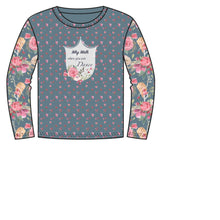 Lade das Bild in den Galerie-Viewer, Stenzo Ballerina Motiv Jersey Panel in blau/rosa/bunt