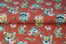 Lade das Bild in den Galerie-Viewer, Stenzo - Waldtiere Motiv French Terry in rostbraun/ bunt