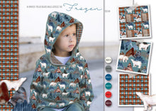 Lade das Bild in den Galerie-Viewer, Stenzo - Karo Motiv French Terry in blau/ orange