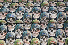 Lade das Bild in den Galerie-Viewer, Stenzo - Totenkopf Motiv French Terry in dunkelblau/ bunt