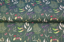 Lade das Bild in den Galerie-Viewer, Stenzo - Herbstblüte Motiv French Terry in grün/bunt