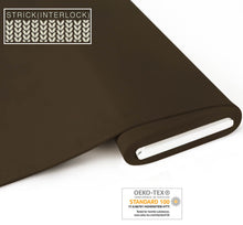 Lade das Bild in den Galerie-Viewer, Bio Strick (Interlock) - GOTS zertifiziert- braun