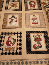 Lade das Bild in den Galerie-Viewer, Zweigart Weihnachtsmann und Schneemann Baumwoll-Panel in beige/bunt