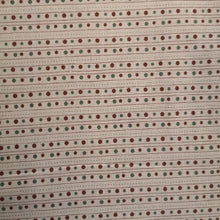 Lade das Bild in den Galerie-Viewer, Zweigart Punkte-Streifen Baumwollstoff in hellgrau/rot/grün