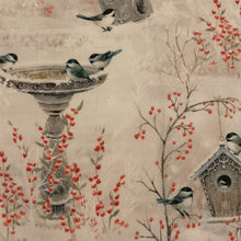 Lade das Bild in den Galerie-Viewer, Zweigart Wintervogel Motiv Baumwollstoff in natur/rot