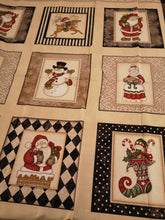 Lade das Bild in den Galerie-Viewer, Zweigart Weihnachtsmann und Schneemann Baumwoll-Panel in beige/bunt