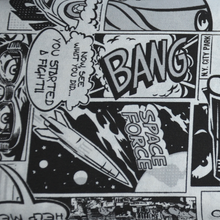 Lade das Bild in den Galerie-Viewer, Comic Motiv Baumwollstoff in schwarz/weiß