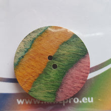 Lade das Bild in den Galerie-Viewer, Knopf aus Holz verschiedene Größen und Formen bunt gestreift