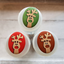 Lade das Bild in den Galerie-Viewer, Knopf aus Kunststoff (2,0x3,0cm) oval mit Rentier