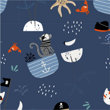 Lade das Bild in den Galerie-Viewer, Piraten Motiv Jersey in blau/bunt