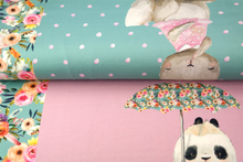 Lade das Bild in den Galerie-Viewer, Stenzo Queen Motiv Jersey Panel in grün/rosa/bunt