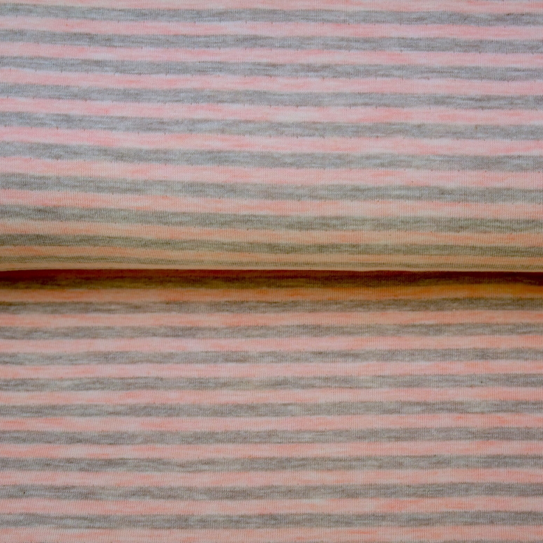 Streifen (0,5cm) Double Face Feinstrick in rosa/grau meliert