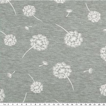 Pusteblume Motiv Jersey in grau/weiß