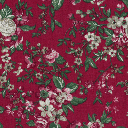 Westfalenstoffe TRONDHEIM Collection Blumenranke Motiv Baumwollstoff in rot/bunt