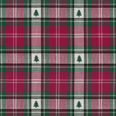 Reststück 48cm: Westfalenstoffe TRONDHEIM Collection Karo Tannenbaum Motiv Baumwollstoff
