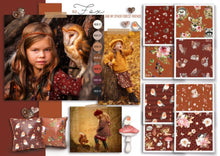 Lade das Bild in den Galerie-Viewer, Stenzo -Rosen Motiv French Terry in rostbraun/ bunt
