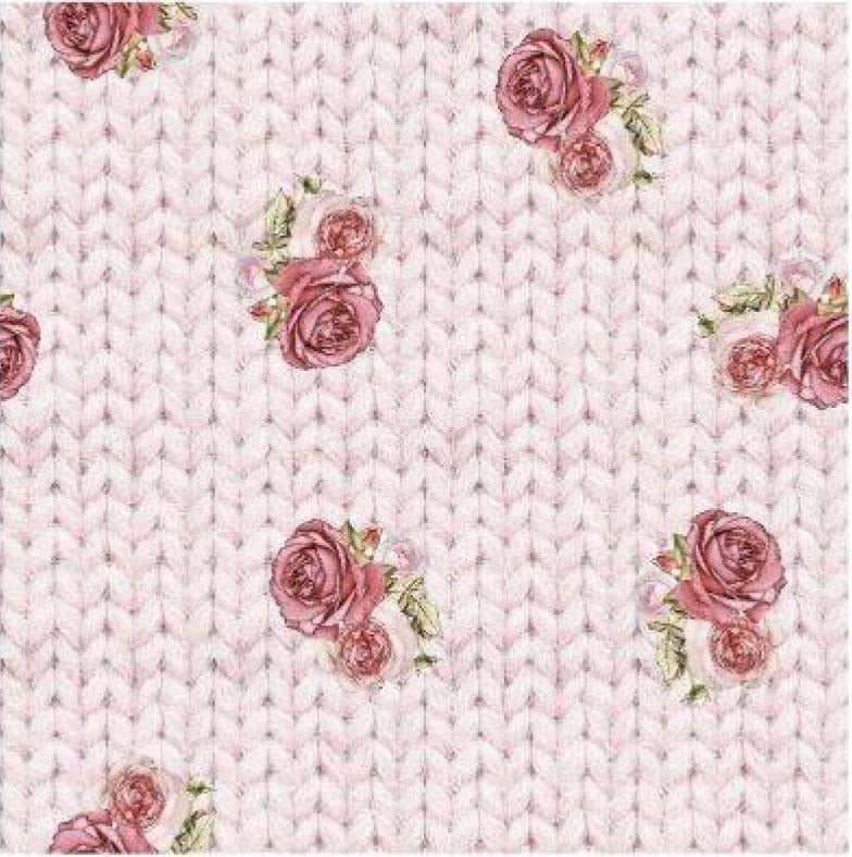 Stenzo - Rose Strick Motiv French Terry in rosa/rot