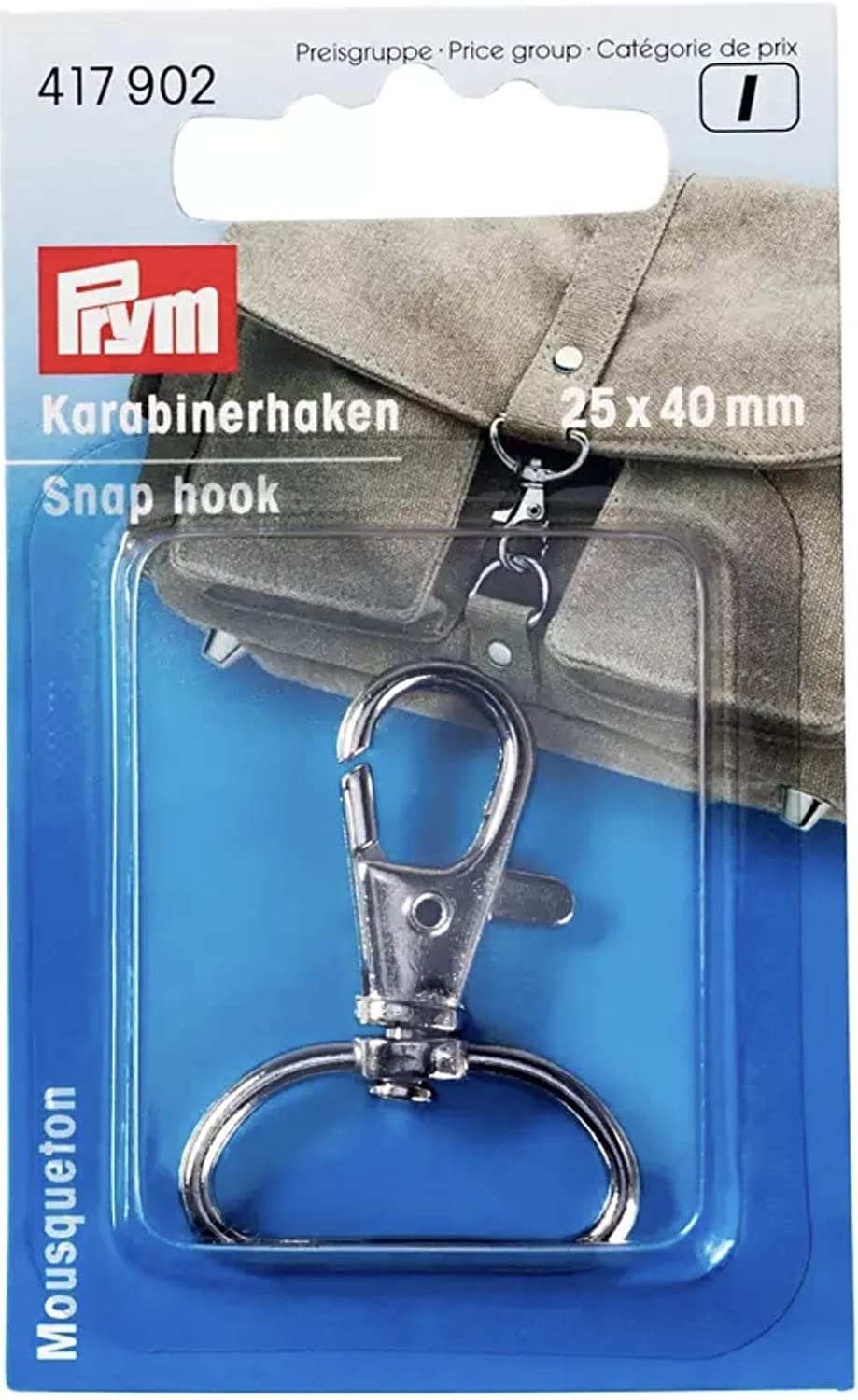 Karabinerhaken 25x40mm Metall silber