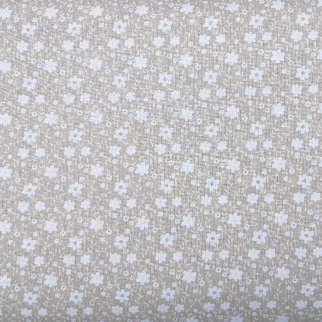 Streublumen Motiv Baumwollstoff in beige/weiß