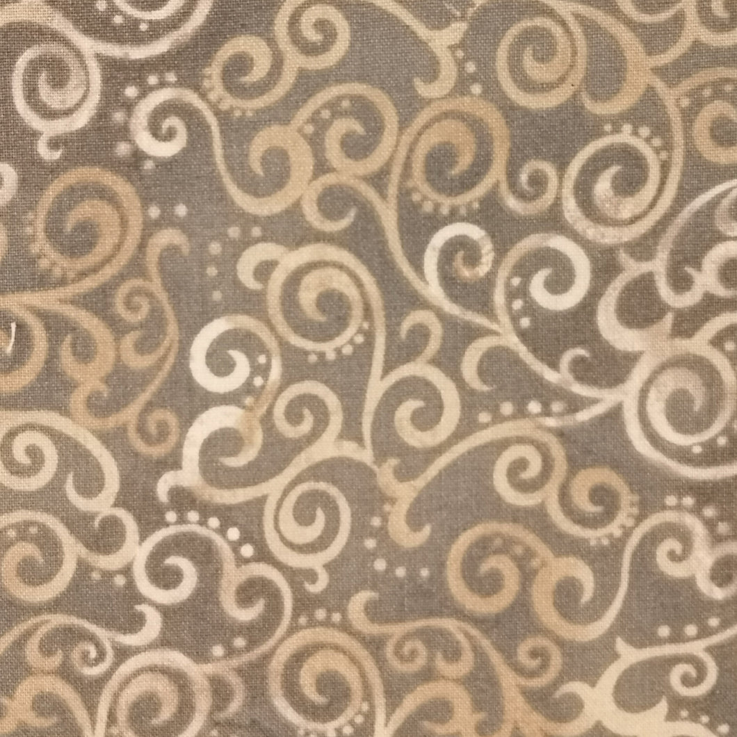 Zweigart Ornament Motiv Baumwollstoff in graublau/beige/braun