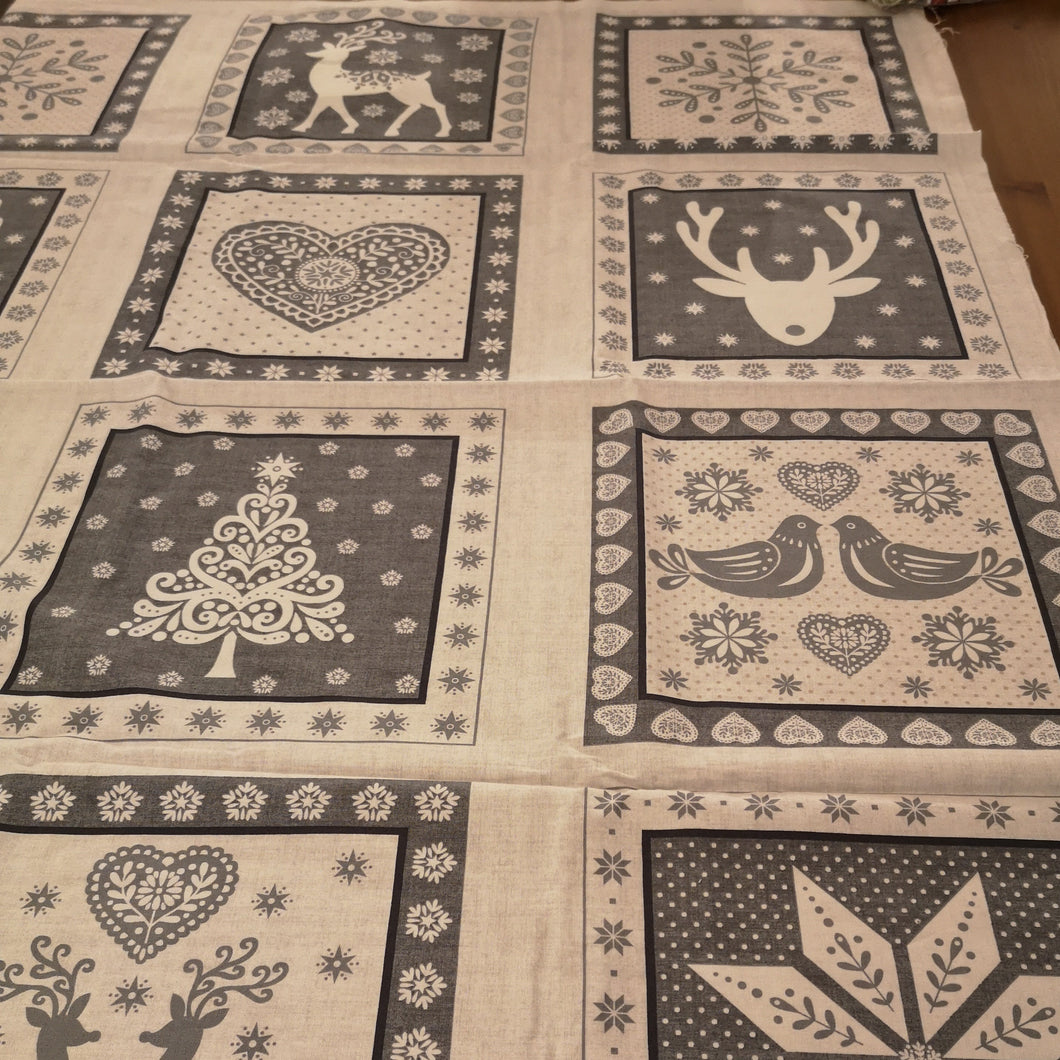 Zweigart Skandinavisches Weihnachts-Panel in weiß/grau