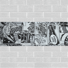 Lade das Bild in den Galerie-Viewer, Comic Motiv Baumwollstoff in schwarz/weiß
