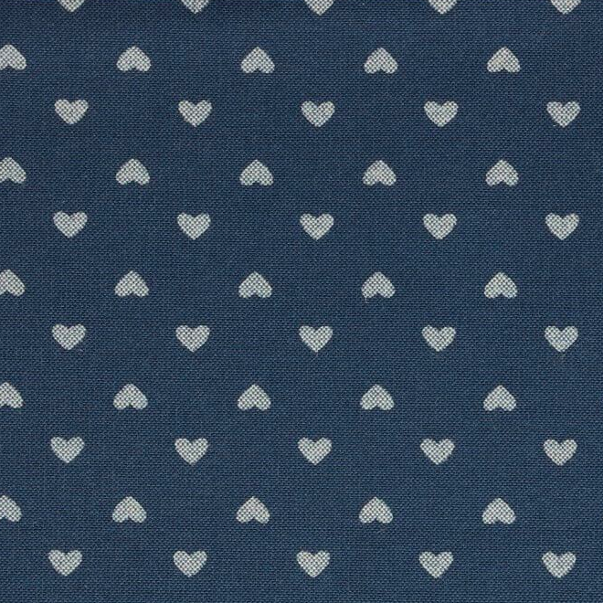 Herzmuster klein (0,5cm) Jeansstoff (leicht) in dunkelblau