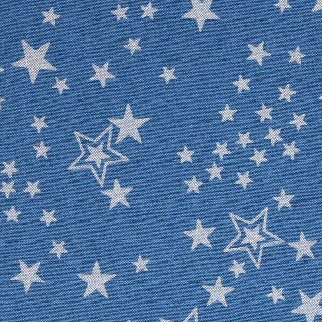 Sternenmuster Jeansstoff (leicht) in mittelblau