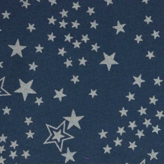 Sternenmuster Jeansstoff (leicht) in dunkelblau