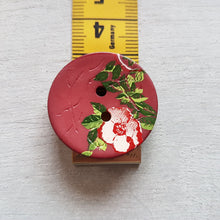 Lade das Bild in den Galerie-Viewer, Knopf aus Kunststoff (2,8cm) rund mit Rosenprint
