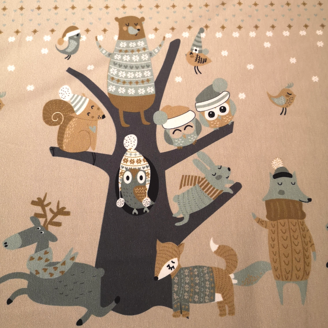 Stenzo Wintertiere Motiv Jersey in taupe/bunt