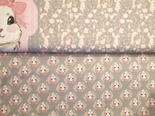 Lade das Bild in den Galerie-Viewer, Stenzo Hase Motiv Jersey Panel in taupe/rosa/bunt

