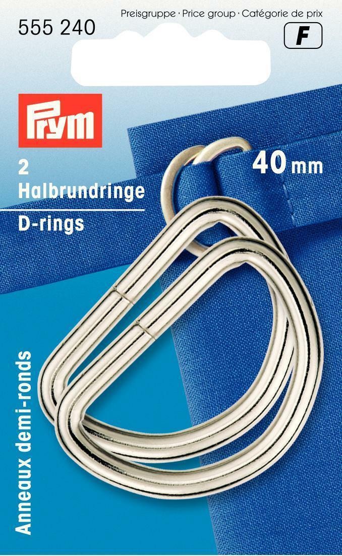 Halbrundringe (D-Ringe) 2 Stück 40mm Metall silber