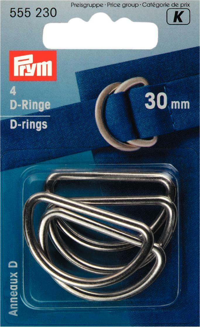 Halbrundringe (D-Ringe) 4 Stück 30mm Metall silber