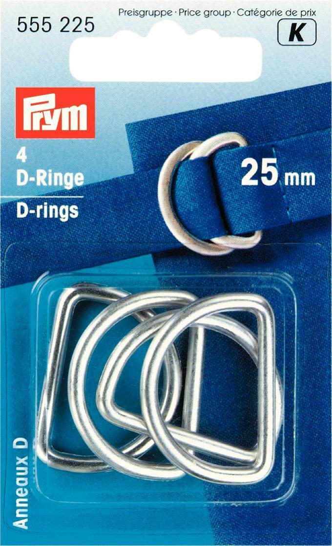 Halbrundringe (D-Ringe) 4 Stück 25mm Metall silber